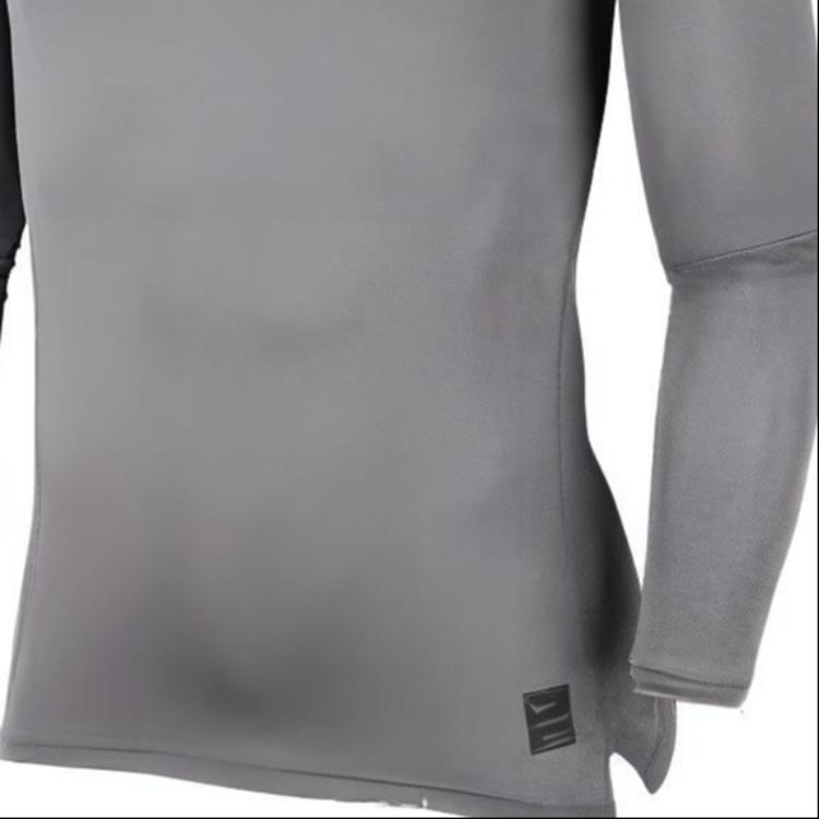 Nike Logo Print Solid Color Running Fitness Long Sleeve T-Shirt Men Tops Grey 933315-091