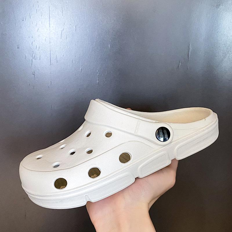 New fashionable and cute platform slippers women's summer couple non-slip beach outer hole shoes