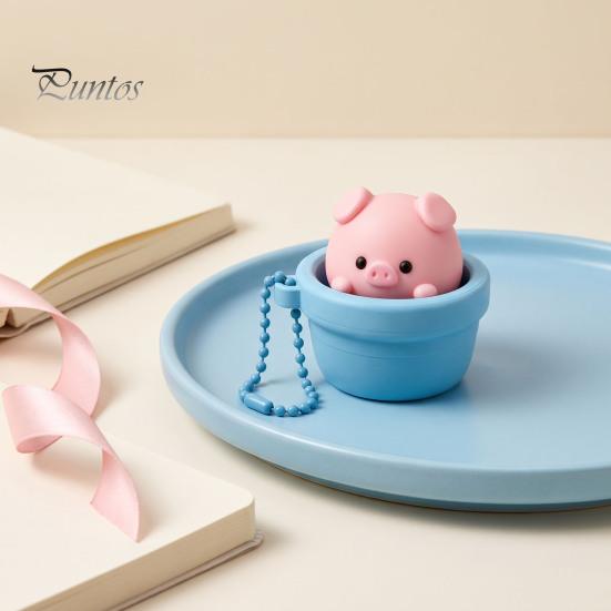 Portable Stress Reliever Potted Pig Clicker Toy with Bead Chain, Clicky Button Fidget Backpack Pendant for Relief, Finger Backpacks School Bags Decor