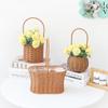 Handheld Woven Rattan Basket: Ideal for Flowers, Fruit, Gifts, Storage, and Souvenirs - Perfect for Flower Shops and Children's Day Celebrations.