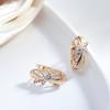 Rose Gold Color Earrings For Women Girl Fashion Bowknot Natural Zircon Drop Earring High Quality Daily Jewelry