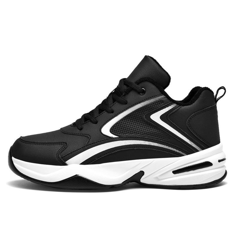 New autumn and winter sports shoes men's summer waterproof leather surface running casual student travel shoes men's shoes velvet large size