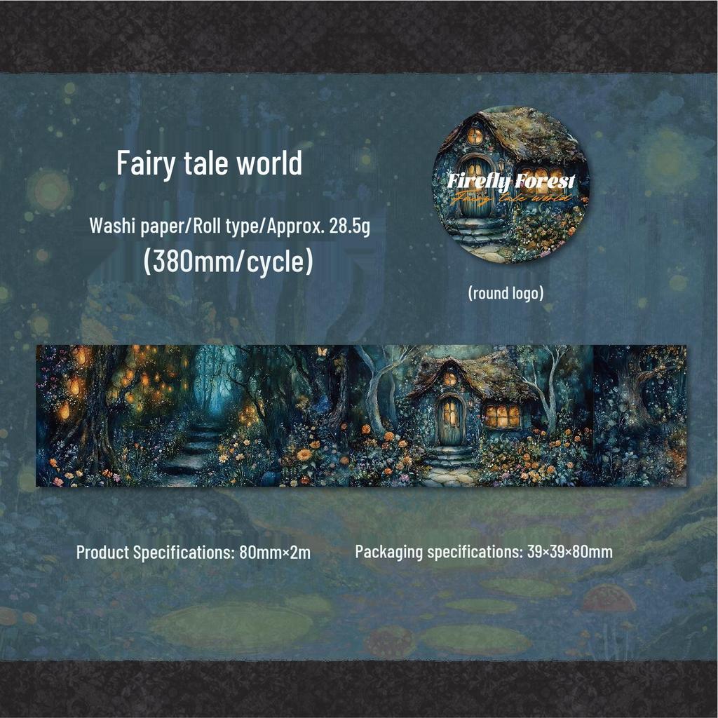 Dark Shadow Washi Tape: Firefly Forest Series - 6 Creative DIY Styles for Bullet Journals