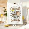 Cute Oil Painting Print Throw Lightweight 240G Flannel Blanket Soft Skin-Friendly For Summer Cooling