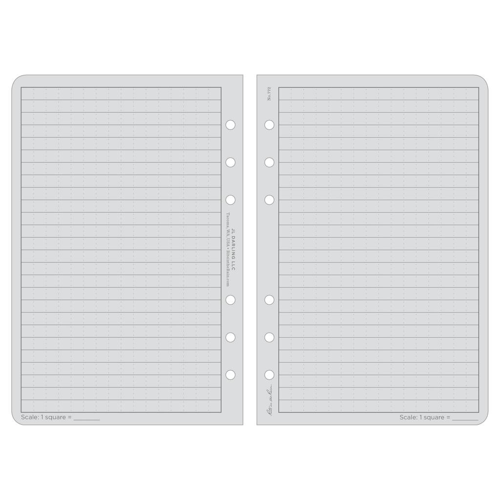 4 X Universal 100 Sheets Per Pack All-Weather Loose-Leaf Paper, 5/8" 7", 32# Gray, Pattern, (No. 772)