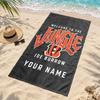 Cincinnati Bengals Custom Name Beach Towels Also Serve As Bath Towels Summer Essential a Musthave for the Outdoors the Beach and the Pool