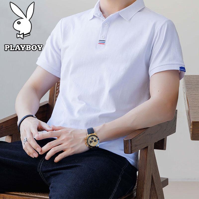 PLAYBOY Men s Summer Ice Silk Polo Shirt 3XL