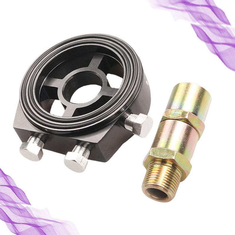 2Pcs Oil Pressure Gauge Accessories Aluminum Cooling Sandwich Plate Adapter Car Oil Cooler Kit Auto Mounting