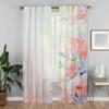 Flower Curtains for Living Room Curtain Anti-mosquito Curtains 2 Pieces Tulle for Bedroom Halloween Decoration Partition Shades