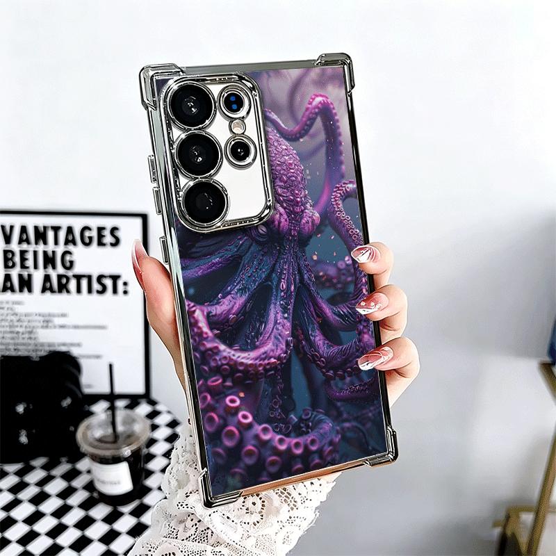 

Ocean Octopus Marine Life Soft Phone Case For Samsung Galaxy S26 Ultra S25 Edge S24 FE S23 Plus S22 S21 + S20 Plating Anti-Fall Samsung S21 Plus