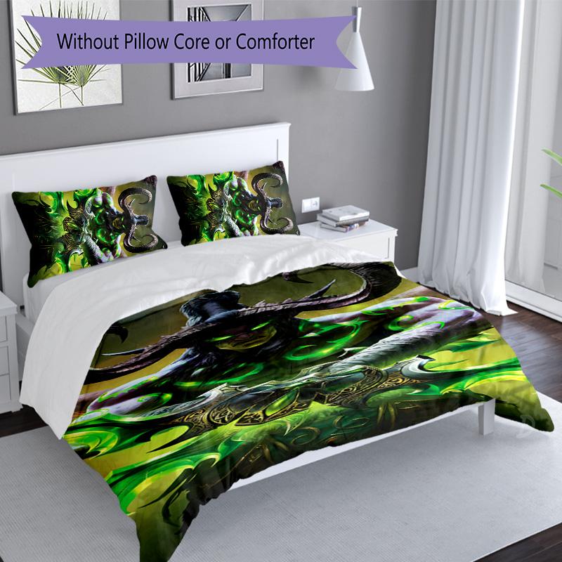 3pcs World of Warcraft characters2 pattern bedding set duvet cover set includes duvet cover &pillowcases, perfect all season bedroom decoration & gift