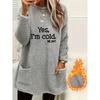 Sudadera Jersey Tweed, Manga Larga Cuello Redondo, Adecuada para Otoño e Invierno, con Bolsillos, Moda Casual, Ropa de Mujer