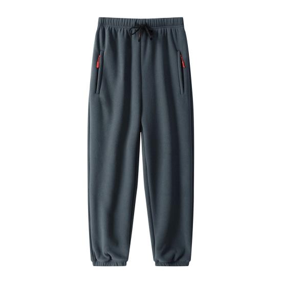 Pánské podzimní zimní kalhoty Silný plus střední elastický pas Měkké zateplené kotníkové volné volné ležérní jednobarevné kapsy sportovní jogging dlouhé kalhoty tepláky
