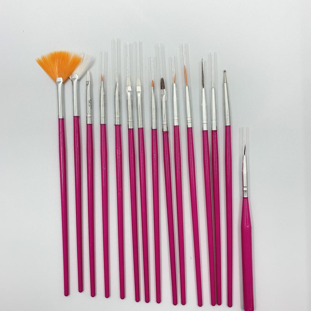 15-Piece Nail Art Brush Set: Painting, Phototherapy, and Carving Pens for Home Use