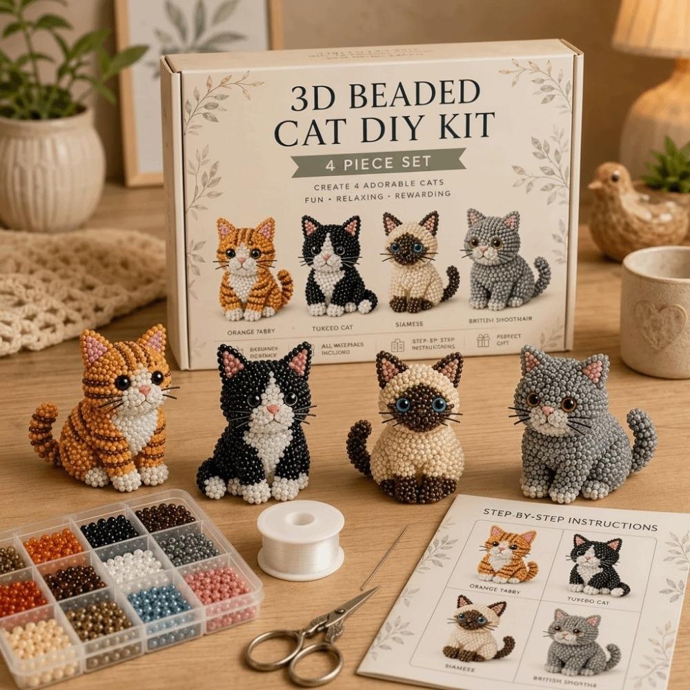 Cuentas Pequeñas Kit de Animales con Cuentas 3D Diseño Lindo Manualidad Creativa Kit de Arte con Cuentas Hecho a Mano Kit de Manualidades con Cuentas Forma de Animal Kit de Manualidades con Cuentas DIY Decoración del Hogar