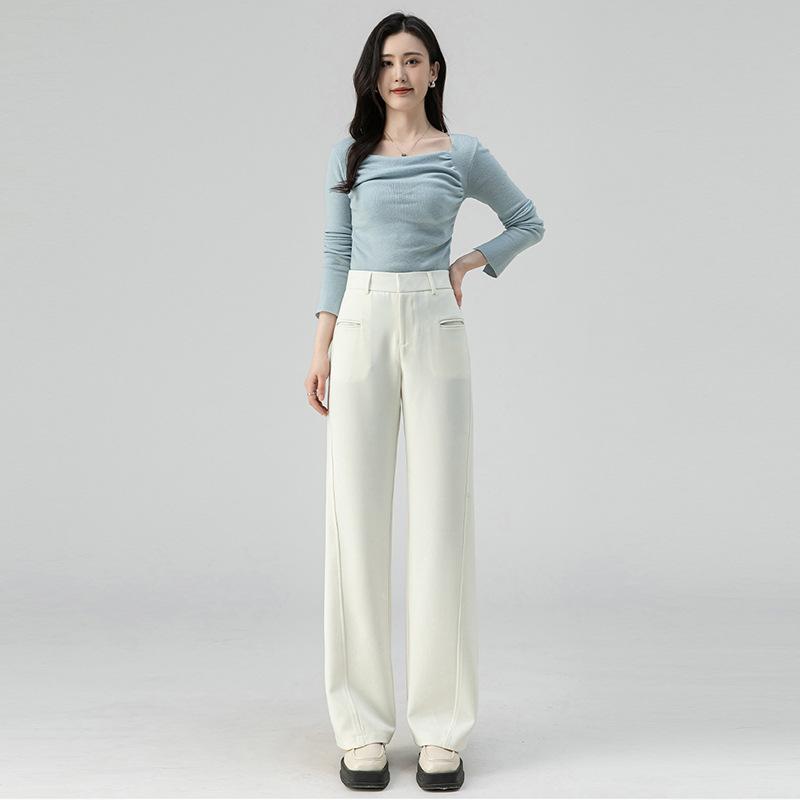 Narrow Suit Wide-leg Pants Women's New Spring and Summer Large-size Versatile High-waisted Loose Straight Casual Pants