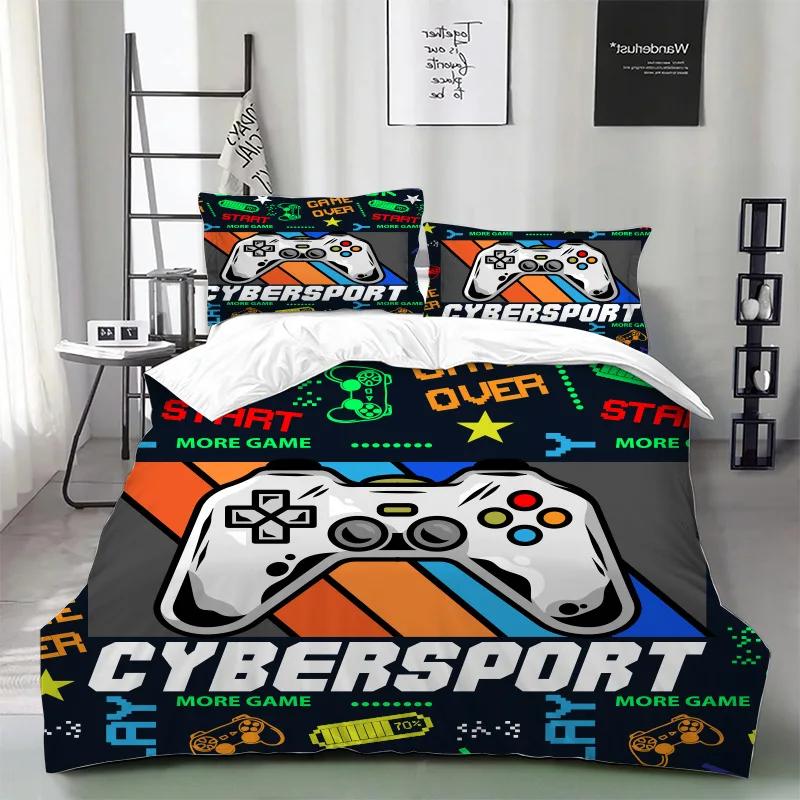 Comforter Teen /Boy/Kid Video Games Bedding Set Gaming Controller Pattern Design Comforter Decorative Game Gamepad Set