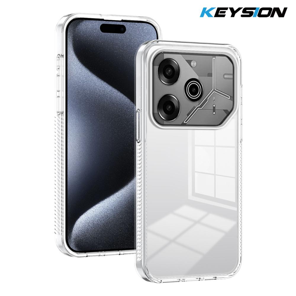 

KEYSION Прозрачный чехол для TECNO Pova 6 Pro 5G Мягкий ТПУ+ПК Нескользящий HD Прозрачный Противоударный Чехол на заднюю панель телефона для Tecno Pova 6 Pro for Tecno Pova 6 чистый