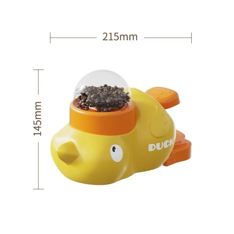 

1pcs Pet Dog Small Yellow Chicken Automatic Feeding Machine Cat Feeder Supplies Food Interactive Toys Cat Leaking Cart