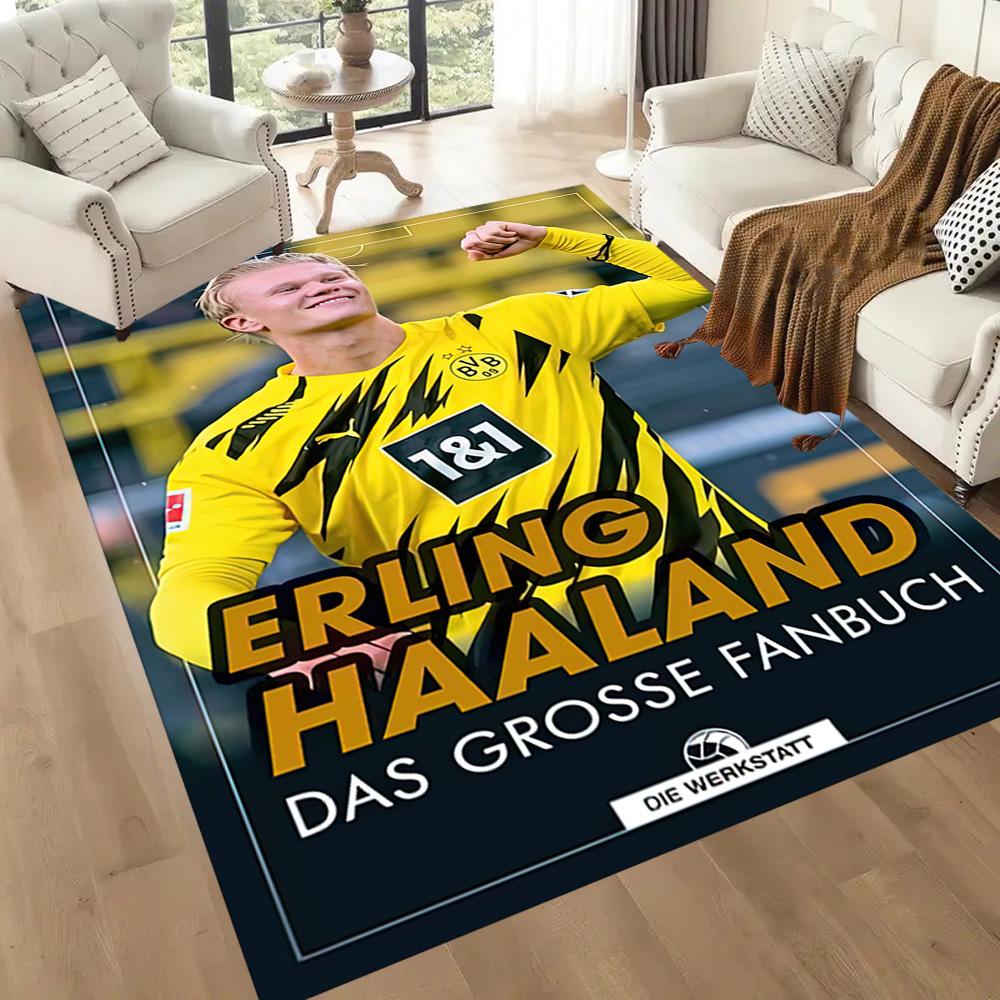 Haaland Thema Quadratteppiche sind eine großartige Wahl für Wohnzimmer, Schlafzimmer, Heimdekoration und als Geschenke.