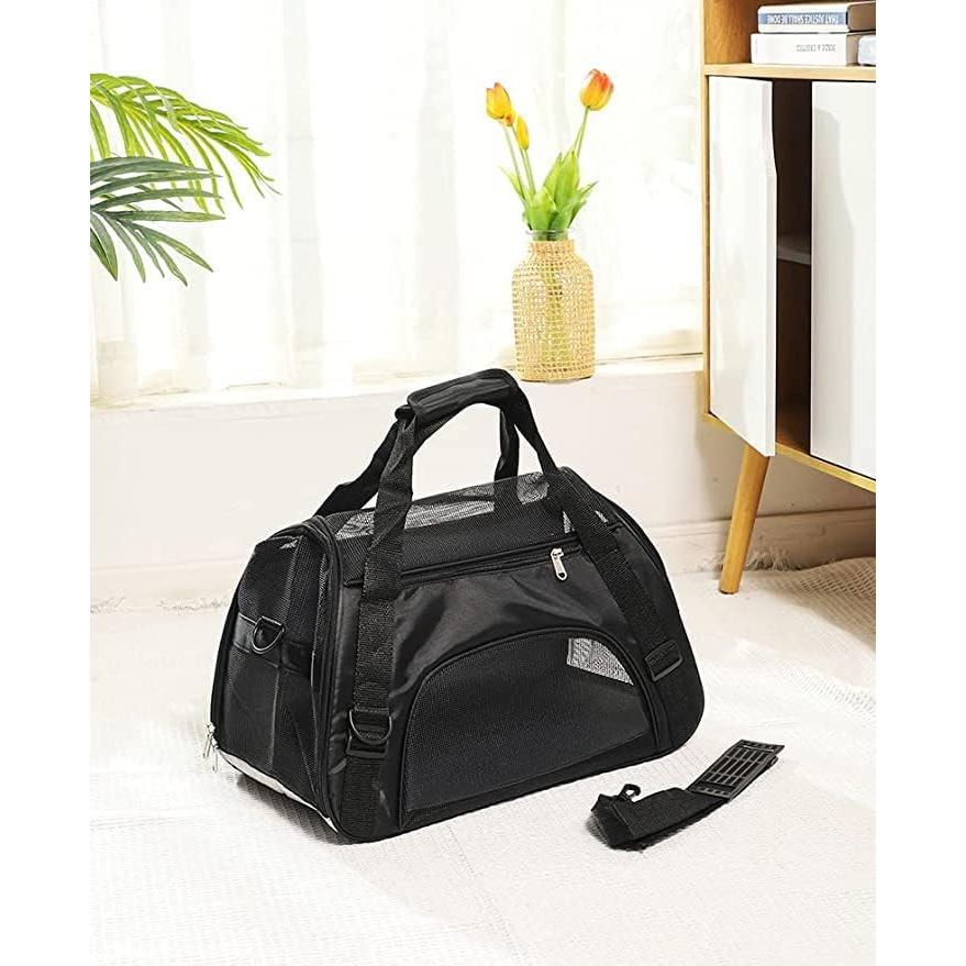 Carry bag, pet carrier, for cats and small dogs, shoulder bag, 5kg load capacity, breathable, foldable, going out, traveling, going to the hospital,