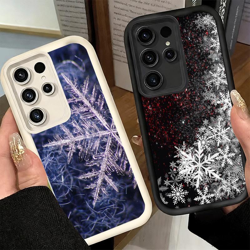 Phone Case for Samsung Galaxy S26 S25 Ultra S24 FE Snow Snowflake Winter Cold Shell S23 Plus S22 + S21 S20 5G Soft Silicone Fund