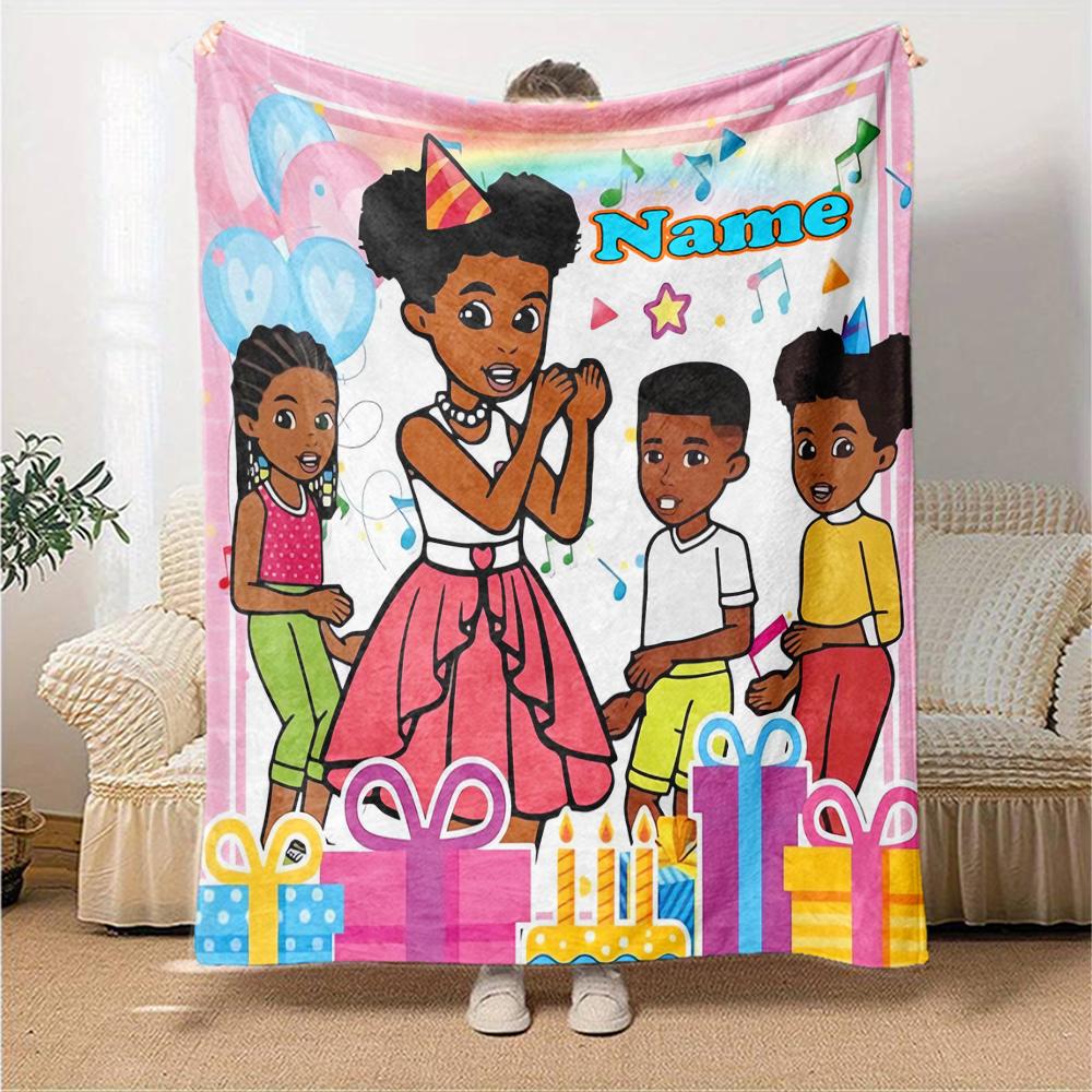 Custom Name Gracie's Corner Theme Printed Blanket - Perfect for Couch, Bed, Travel & Outdoor Use | Machine Washable, Cozy & Durable.