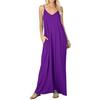 European and American Women's Clothing Solid Color Loose Pocket Long Dress, Vest Dress, Sexy Suspender Skirt
