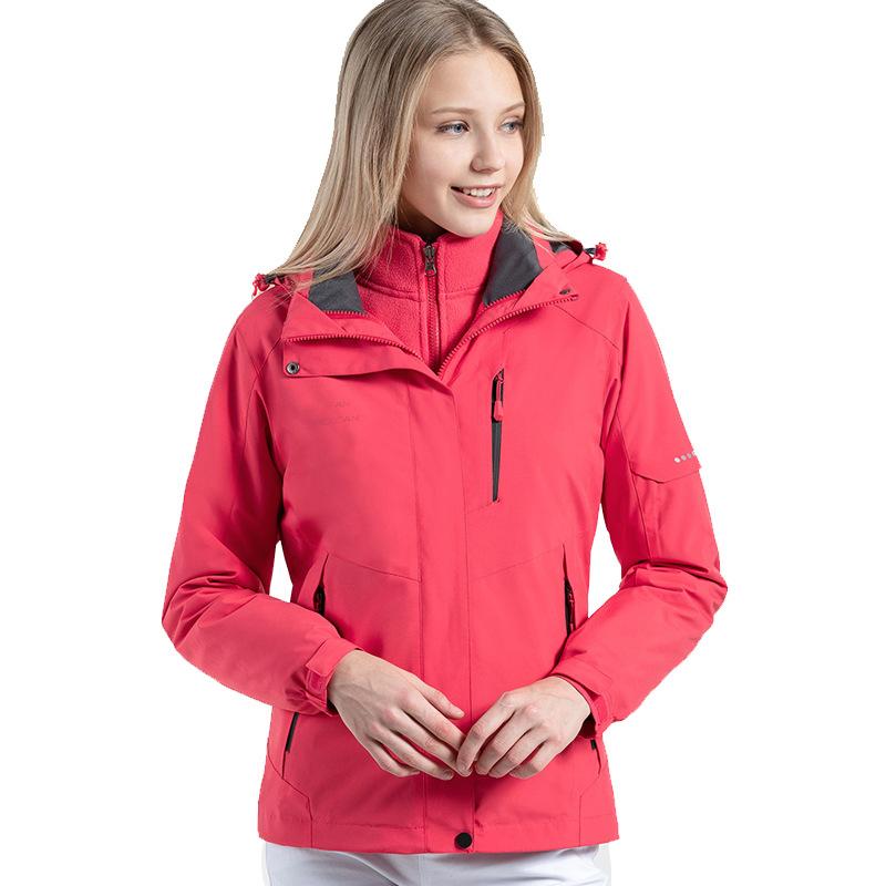 Outdoor Jacket Three-in-one Two-piece Mountaineering Jacket Polar Fleece Women's Winter Clothing Jacket