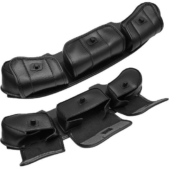 Three Pocket Windshield Bag Batwing Fairing Pouch Compatible for Harley Touring Electra Glide Street Glide 1996-2013