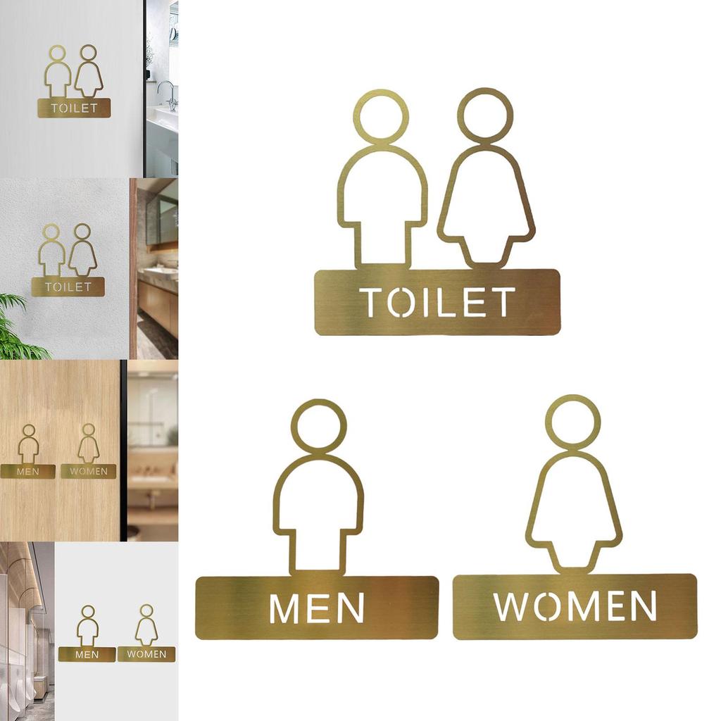 Toilet Sign Toilet Door Sign Retro Male Female Decorations Signage Bathroom Signage Plaque for Restaurants Washroom Mall Shop