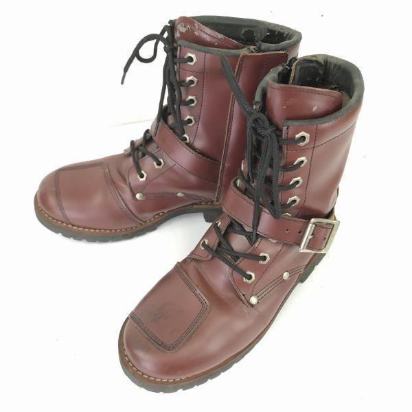 

AVIREX Military Leather Lace Up Boots Women 23 Red Brown