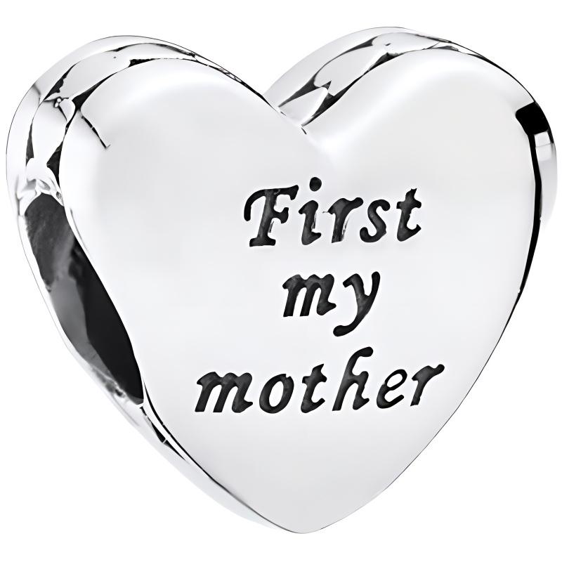 Pandora Letter Engraved Solid Color Design 925 Silver Pendant Women pendant 791518 Box