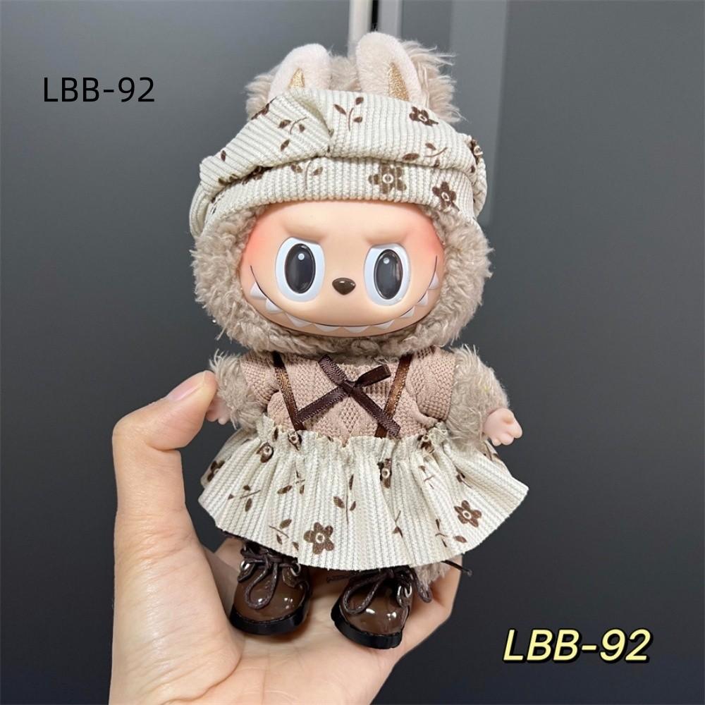 Cute Clothes for Labubu Doll Overalls Knitted Skirt Lace Trim Hats Casual Wear (not Labubu)