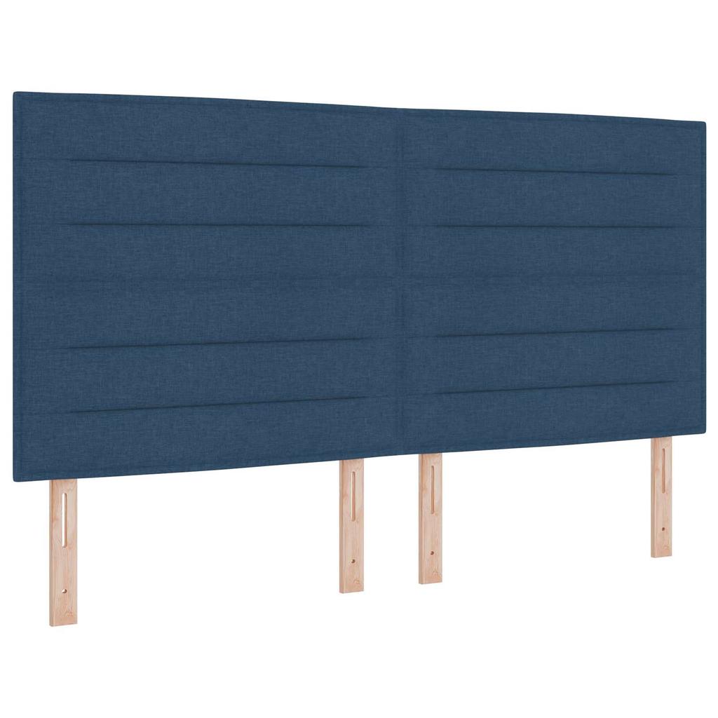 Ottoman Bed with Mattress and LED Blue 180 x 200 cm Fabric
