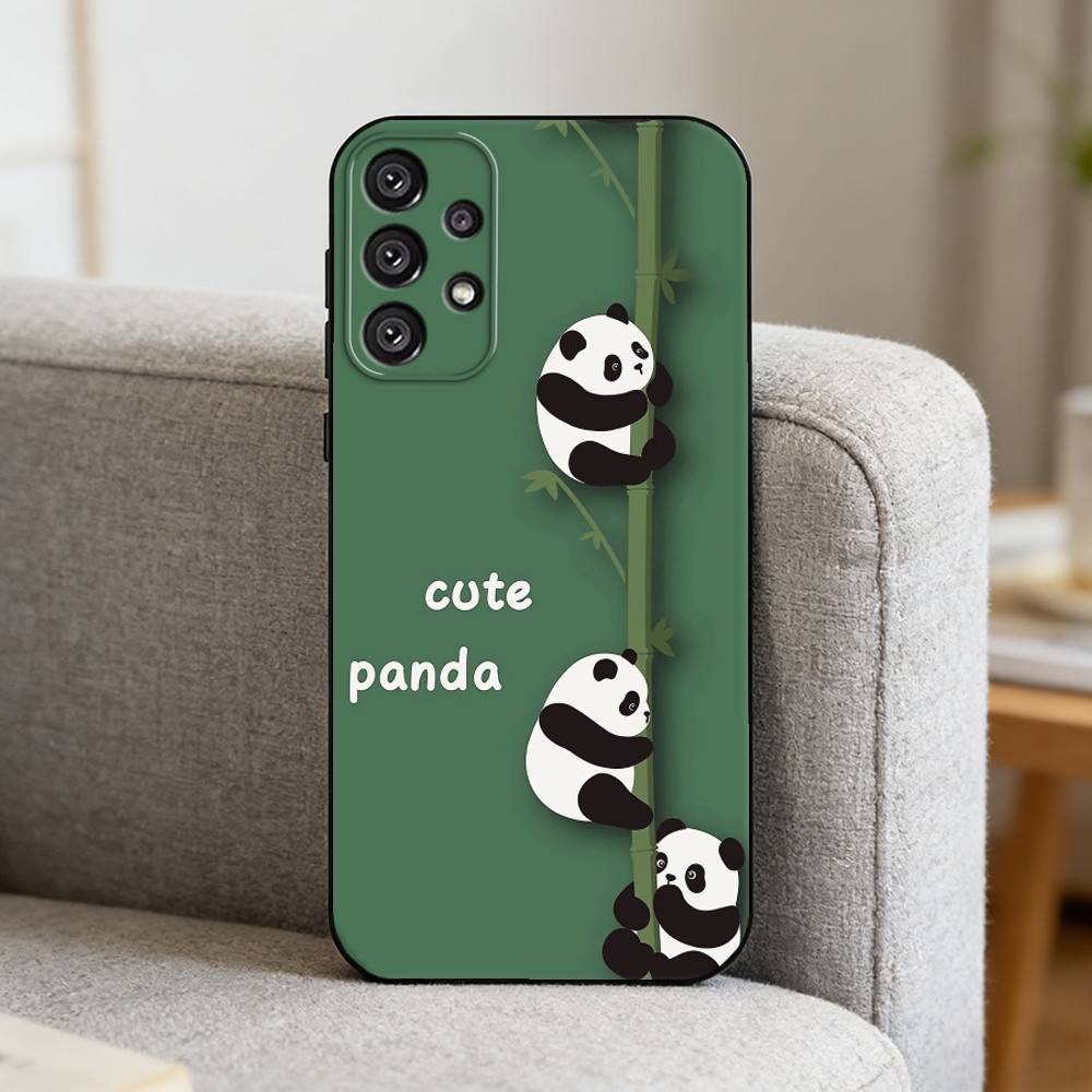P-Panda illustration    Phone Case For Samsung S25,S24,S21,S22,S23,S30,Ultra,S20,Plus,Fe,Note,10,9,5G Black Cover