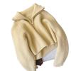2026 Autumn/Winter Slimming Zipper Lapel Knit Sweater for Women