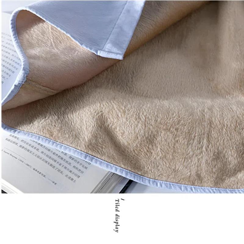 Winter Warme Herrenbekleidung Koreanischer Stil Langarm Oxfordhemden für Herren Täglich Lässig Stehkragen Einfarbig Fleecehemd mit Tasche