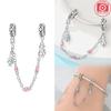 Originalcopper Couple Chain Golden Color Peach-Colored Heart Moon Cat Beads Fit Bracelet Women Diy Valentine'S Gift Jewelry