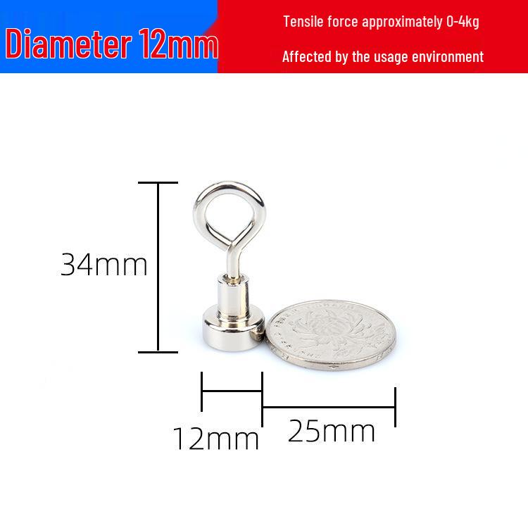 Strong No-Drill Round Magnetic Eyelet Hook with Powerful Suction