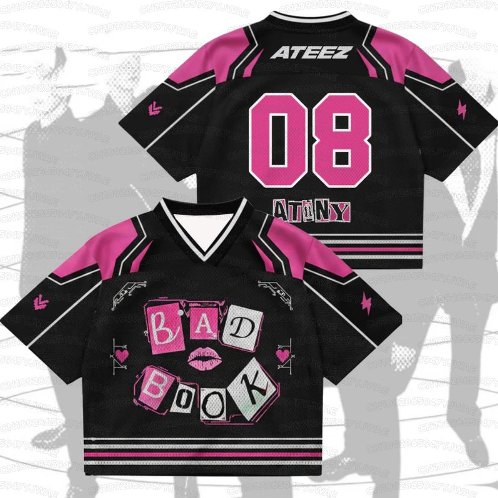 Summer Men's Women's Short Sleeve Jersey Kpop Fans Gift Golden Hour Part 5 ATEEZ Album T-shirt Tops Jsersey
