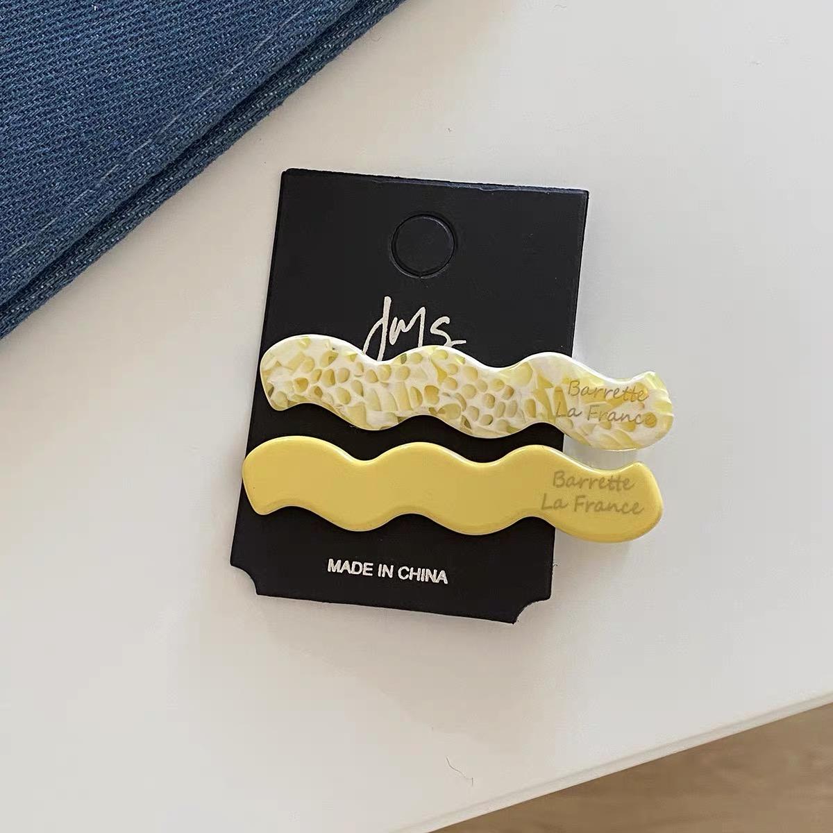 

2pcs/set Acetate Hair Clips Wave Geometric Hairpin Colorful Printings Barrettes Elegant Sweet Cute Women Hair Accessories