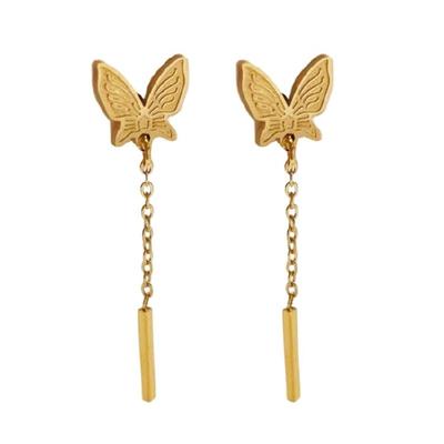 Fashioanble Butterfly Drop Earrings Stainless Steel Jewelry Gift for Her Stylish Accent
