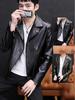 Men's PU Leather Lapel Jacket - Spring & Autumn Casual, Trendy, Versatile, Thin Design