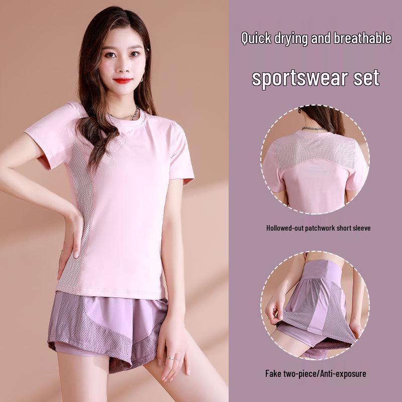 Women's Summer 2025 Quick-Dry Badminton & Running Set: Gym Yoga Morning Suit
