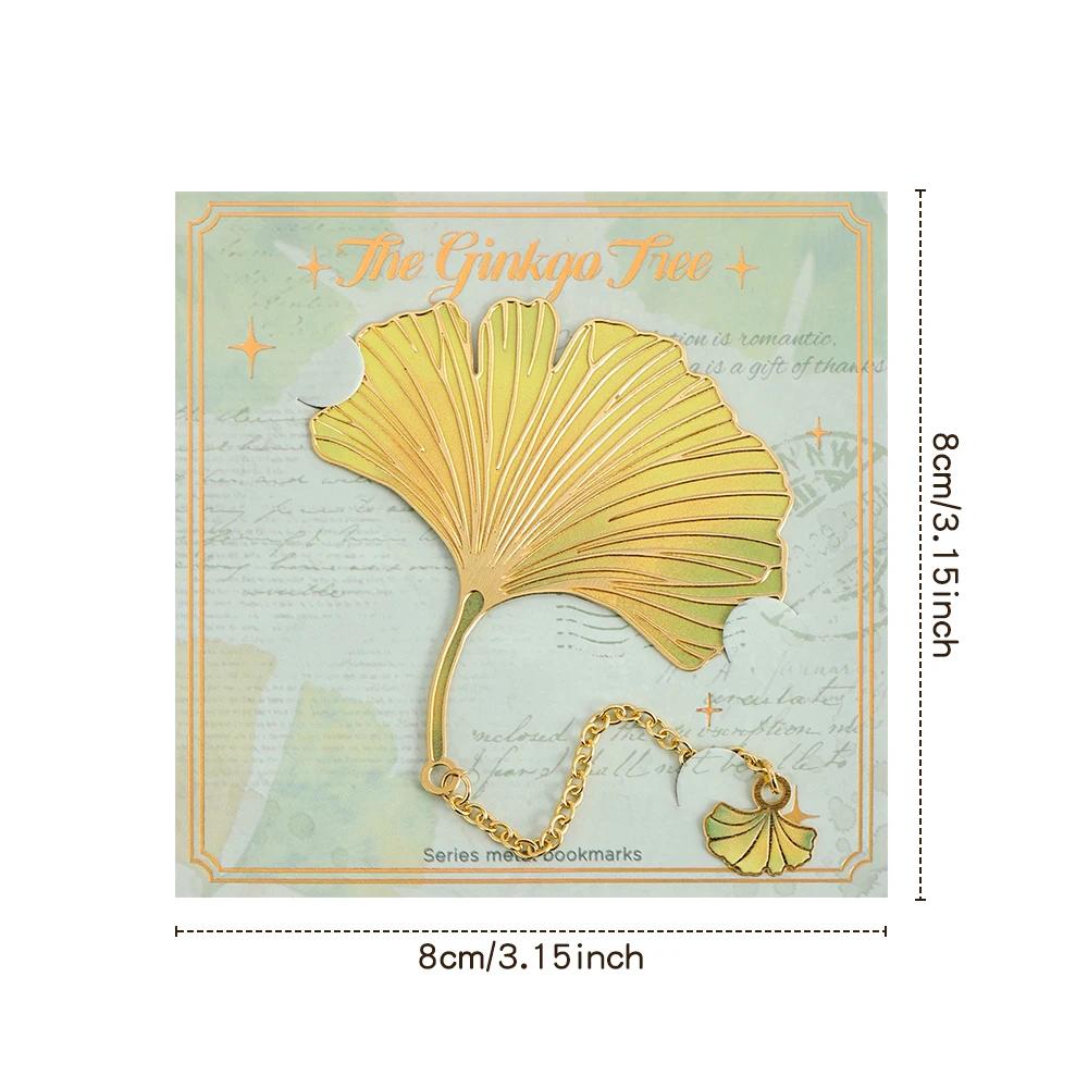 Metal Bookmark Vintage Leaves Bronzing With Metal Chain Pendant Bookmark Students Reading Tool For Book Club Lovers Friends