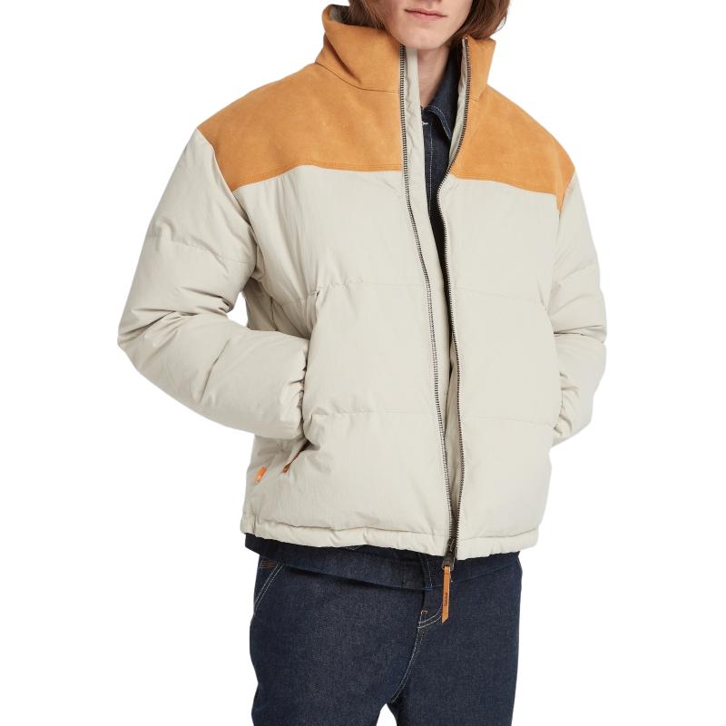 Timberland Stand Collar Drop Shoulder Loose Warm Down Jacket Unisex Outerwear Off-White A2AB5-CY2