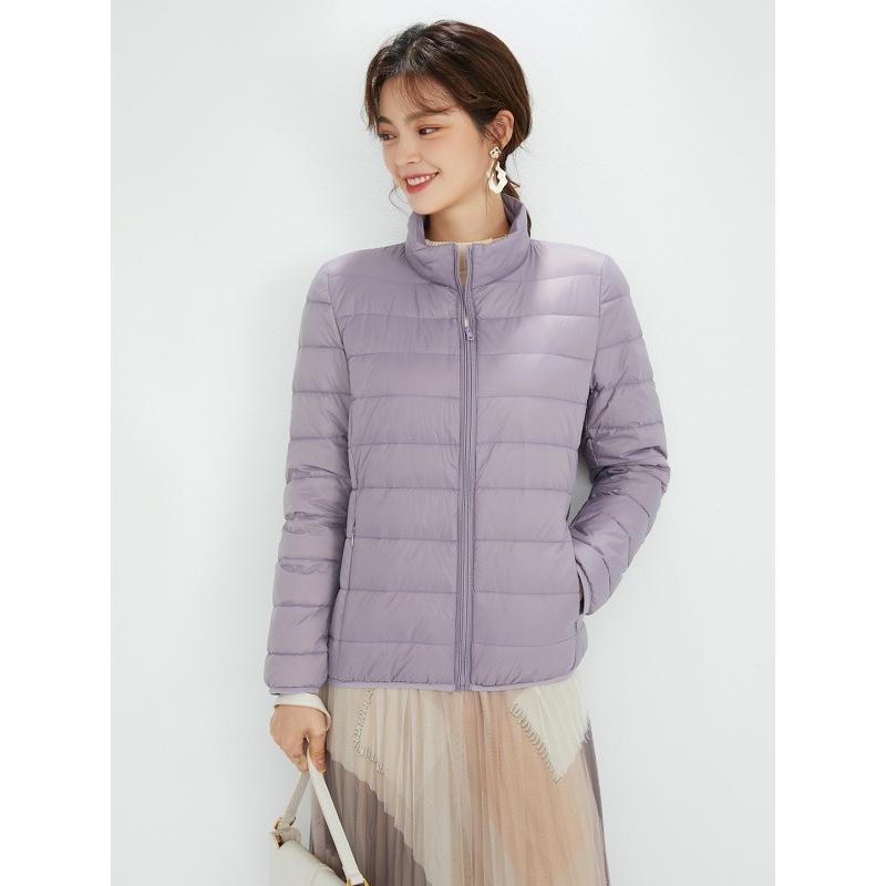 Pinghu down jacket women's light and thin down autumn and winter short stand-up collar fashion casual ultra-light warm jacket