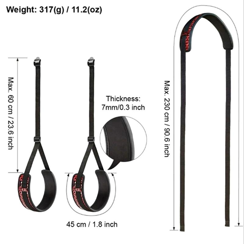Sa-Couples Intimate Bondage Kit with Self Bandage Belt Sex Swing Leg Spreader Rope Systems for Enhanced Sensation