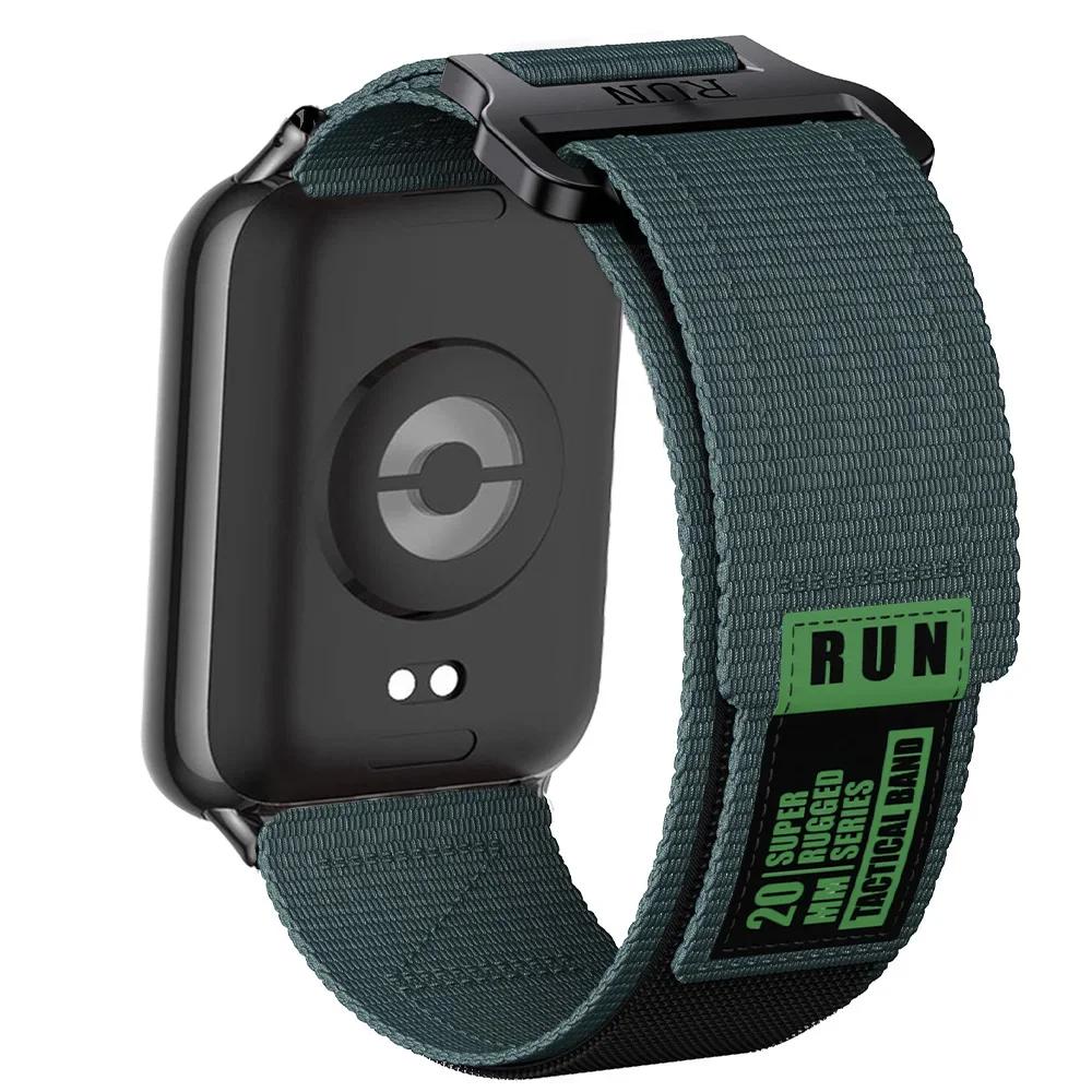 Tactical Nylon Strap for Xiaomi Redmi Watch 6/5/4 Sport Band for Miband 9/8 Pro Elastic Breathable Replacement Bracelet